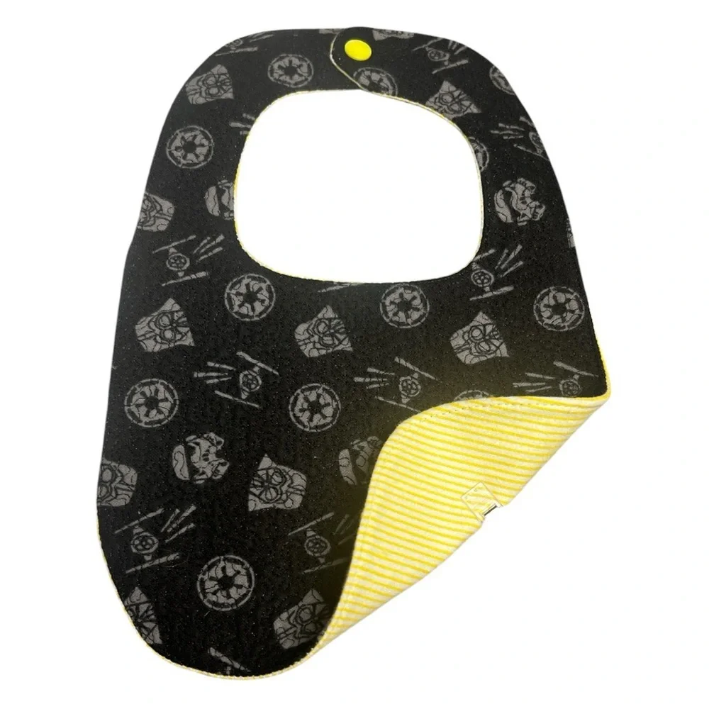 Hand Crafted Baby Bib with snap closure cotton snuggle flannel reversible